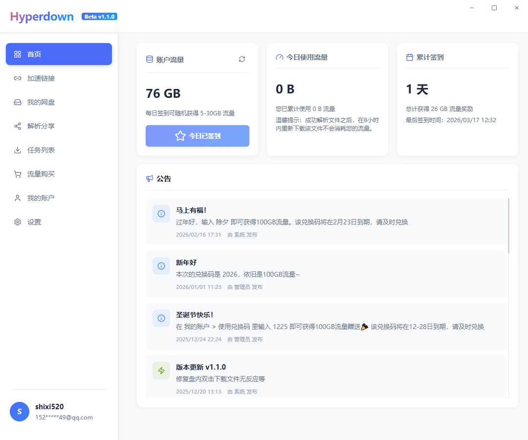 Hyperdown v1.1.4 百度网盘第三方不限速解析下载
